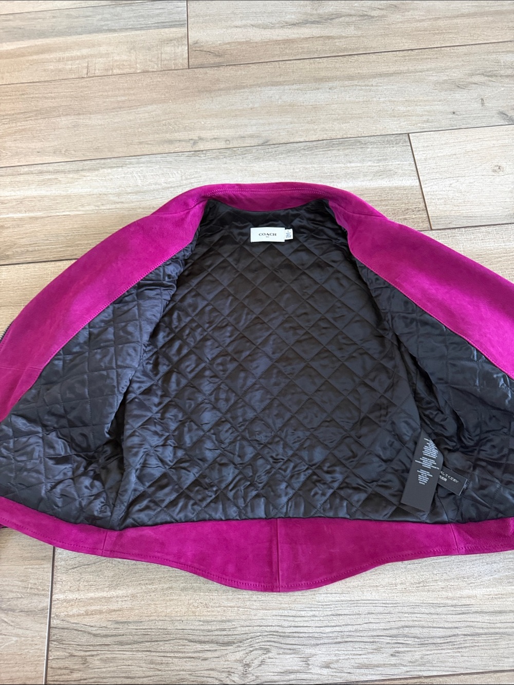 Coach Magenta Suede Moto Jacket - Picture 6 of 10